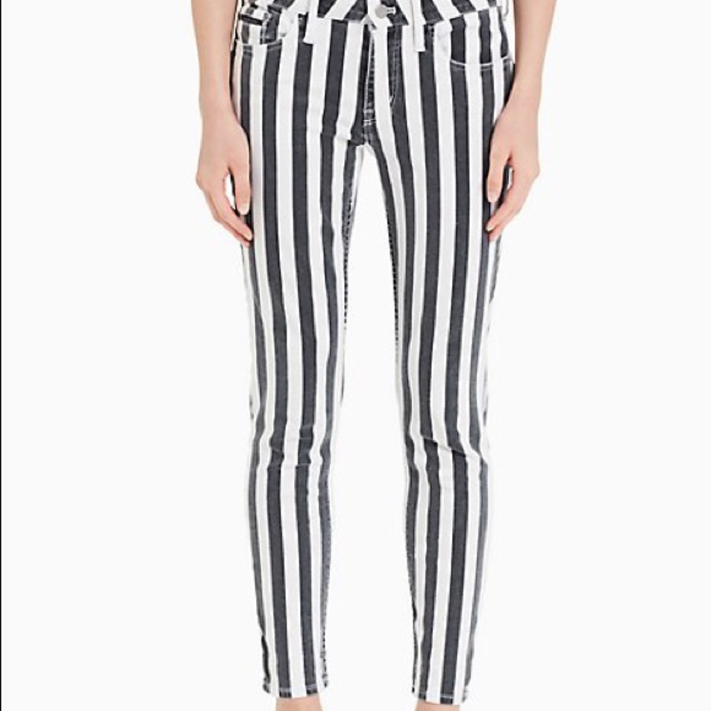 Calvin Klein Skinny Wide Stripe Ankle Jeans